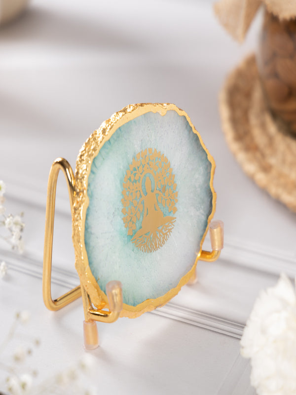 Budha Tree Agate Metal Showpeice