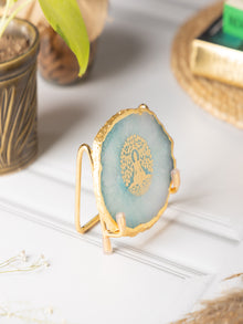 Budha Tree Agate Metal Showpeice