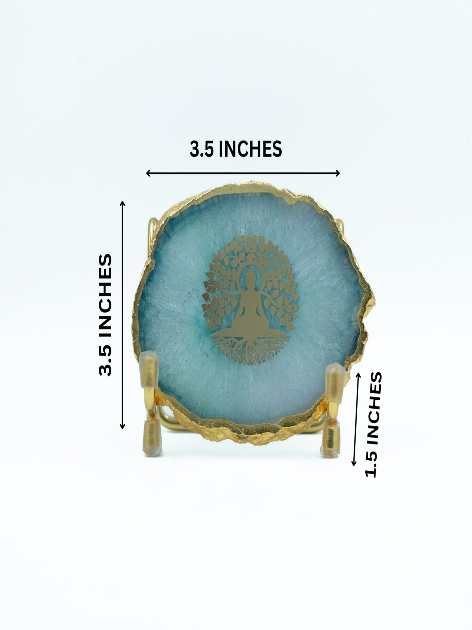 Budha Tree Agate Metal Showpeice