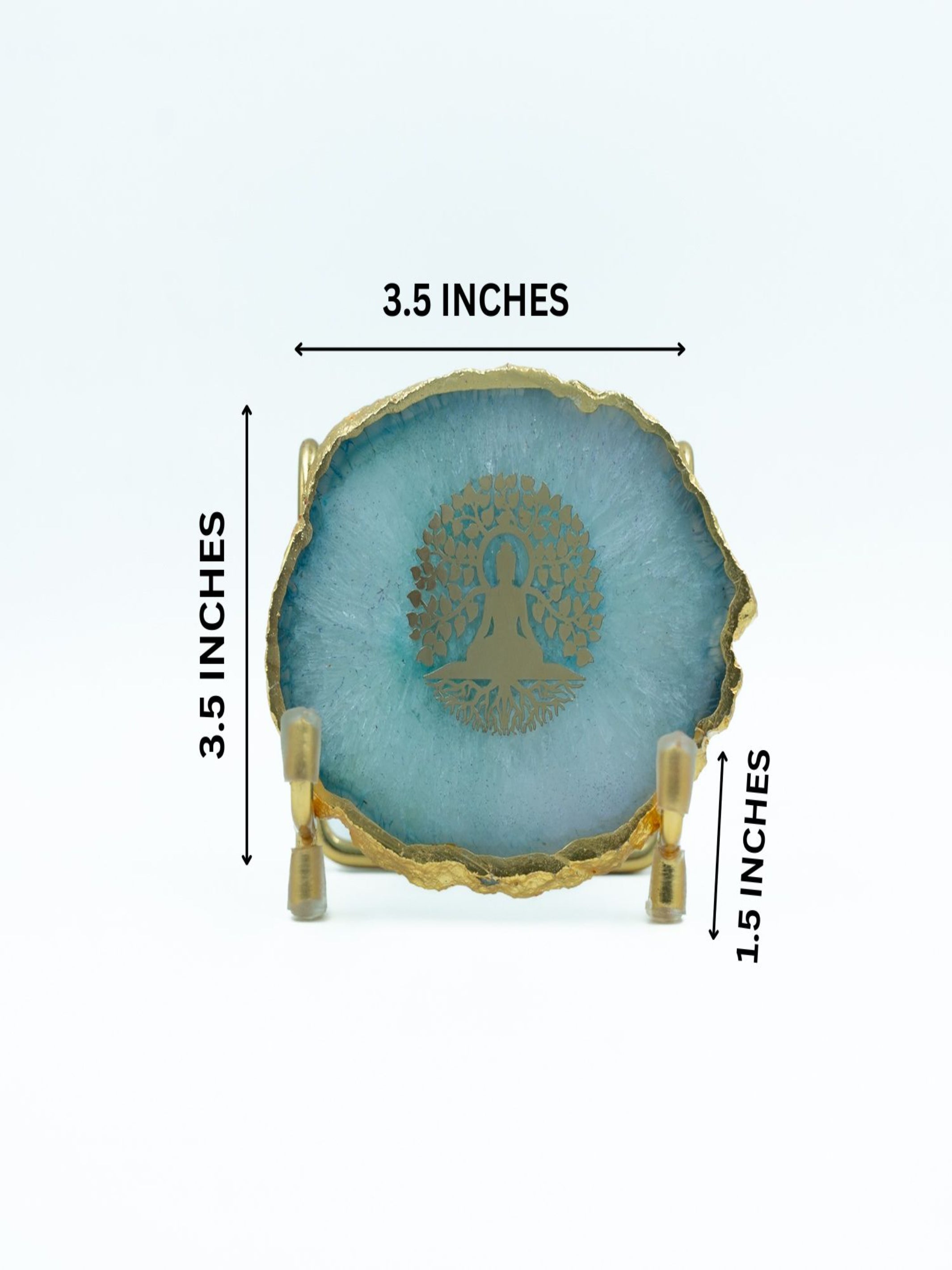 Budha Tree Agate Metal Showpeice