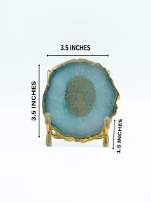 Budha Tree Agate Metal Showpeice