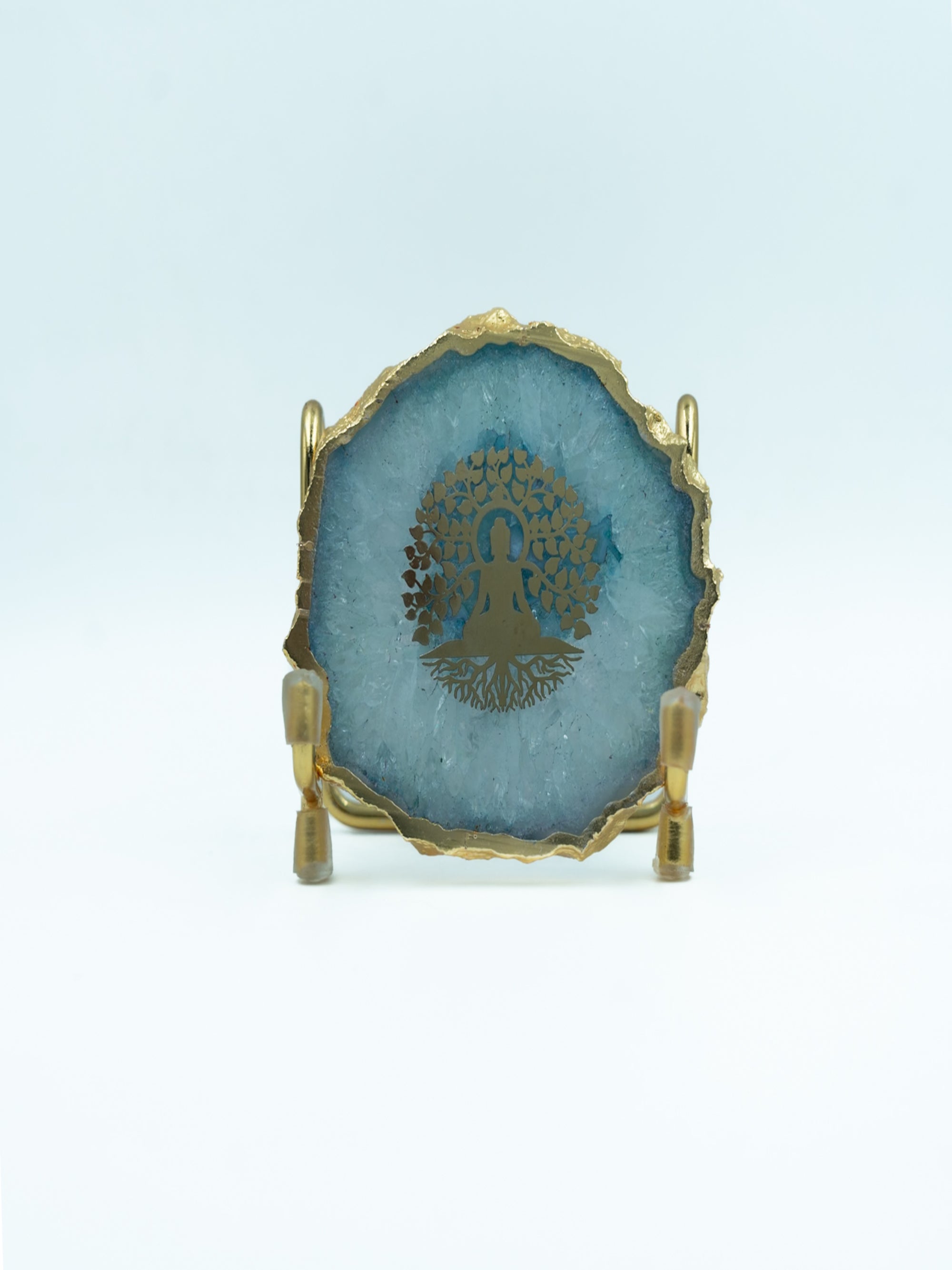 Budha Tree Agate Metal Showpeice