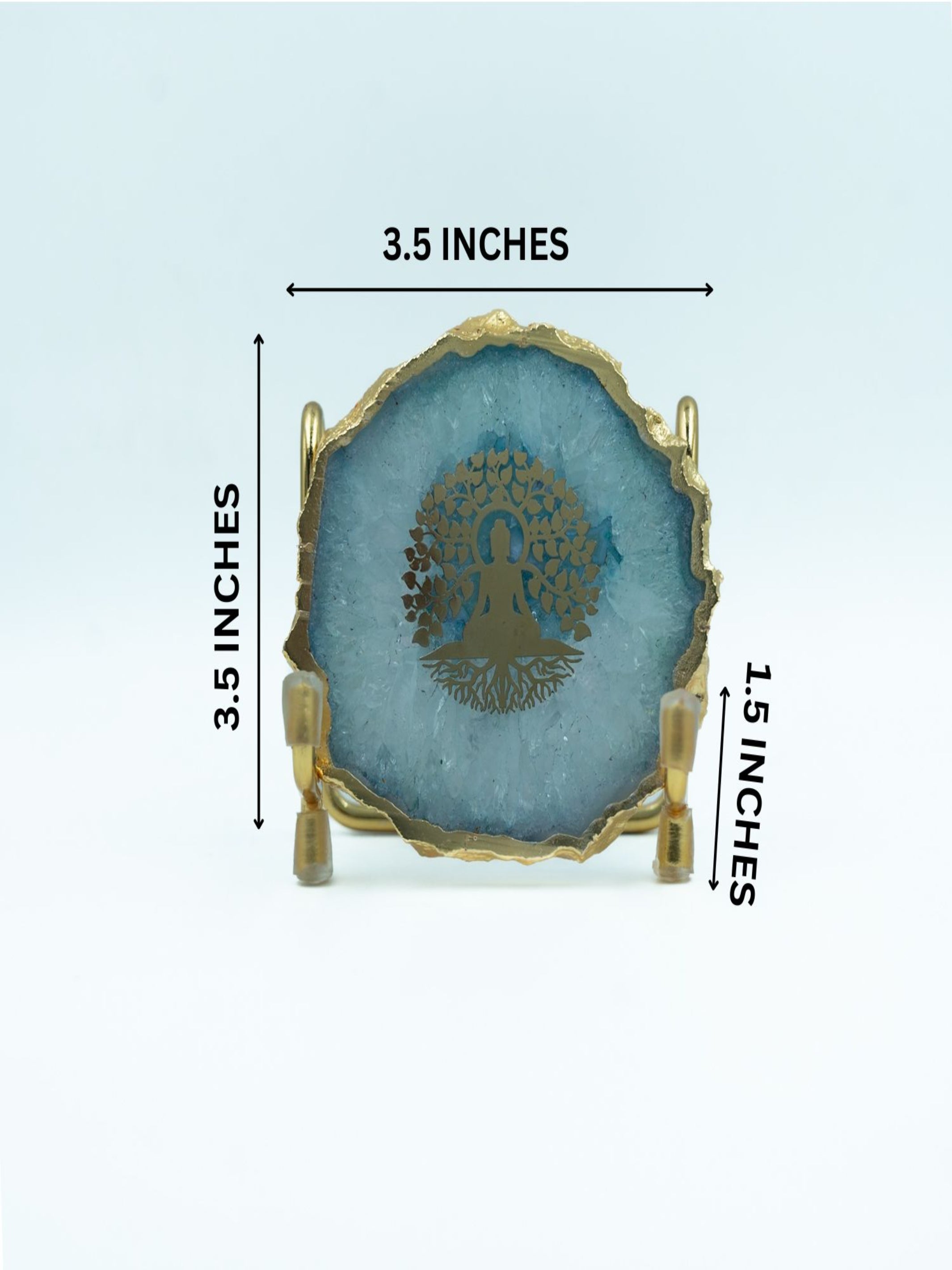 Budha Tree Agate Metal Showpeice
