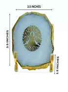 Budha Tree Agate Metal Showpeice