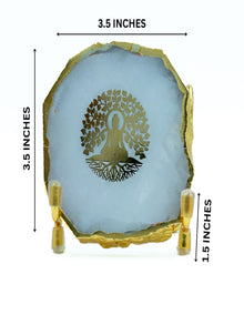 Budha Tree Agate Metal Showpeice