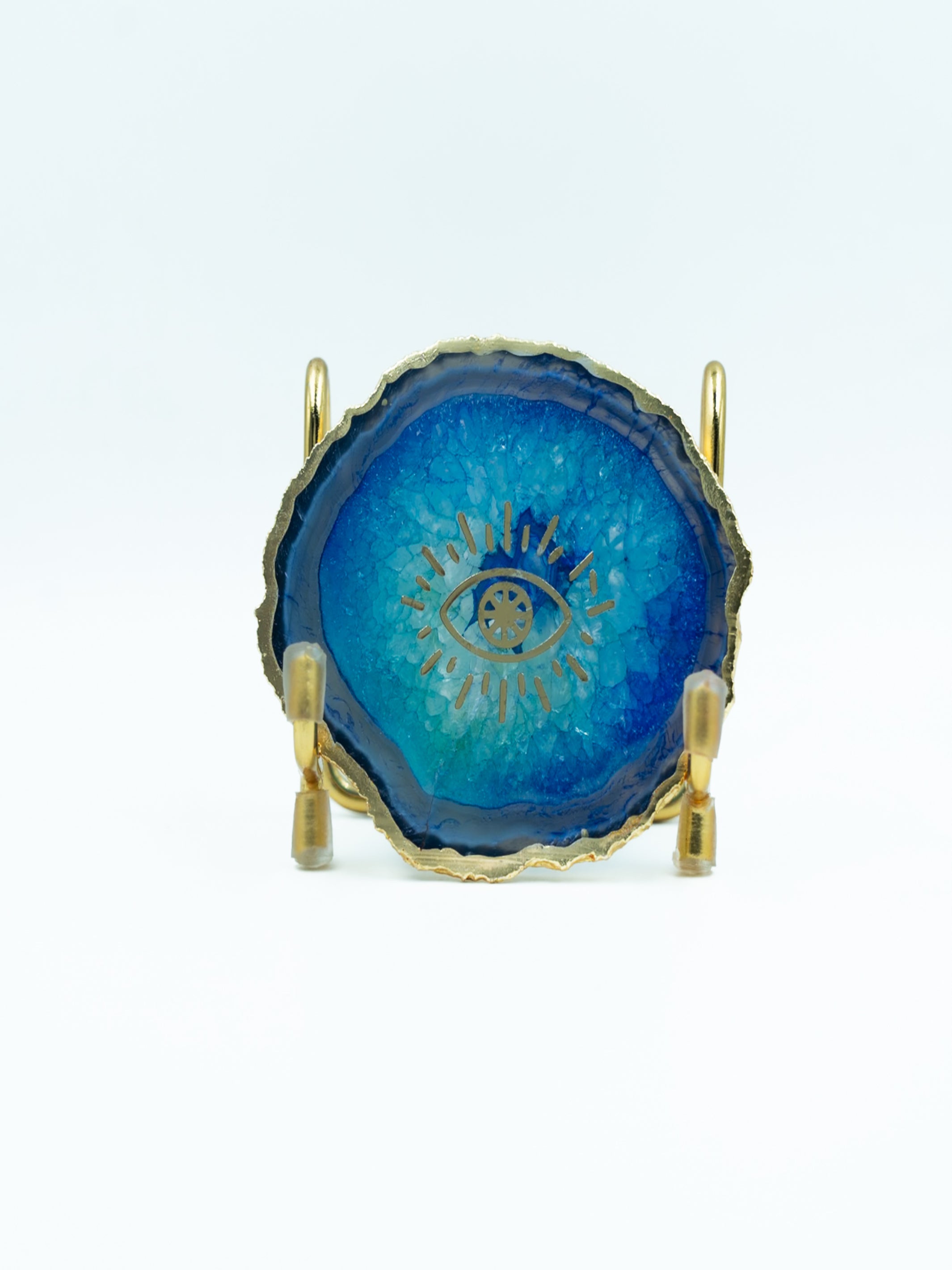 Evil Eye Agate Metal Showpeice