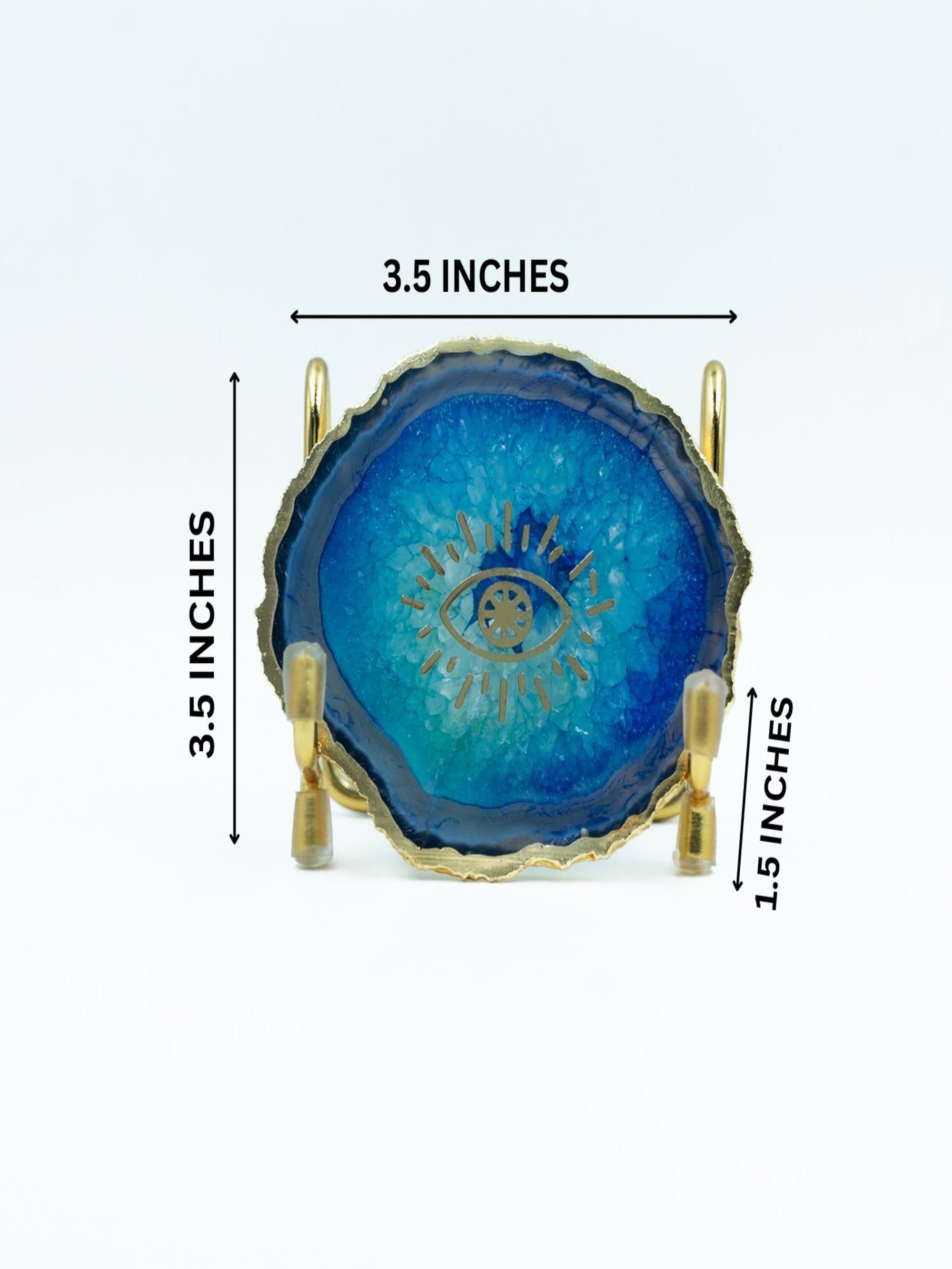 Evil Eye Agate Metal Showpeice