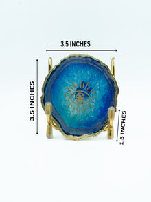 Evil Eye Agate Metal Showpeice