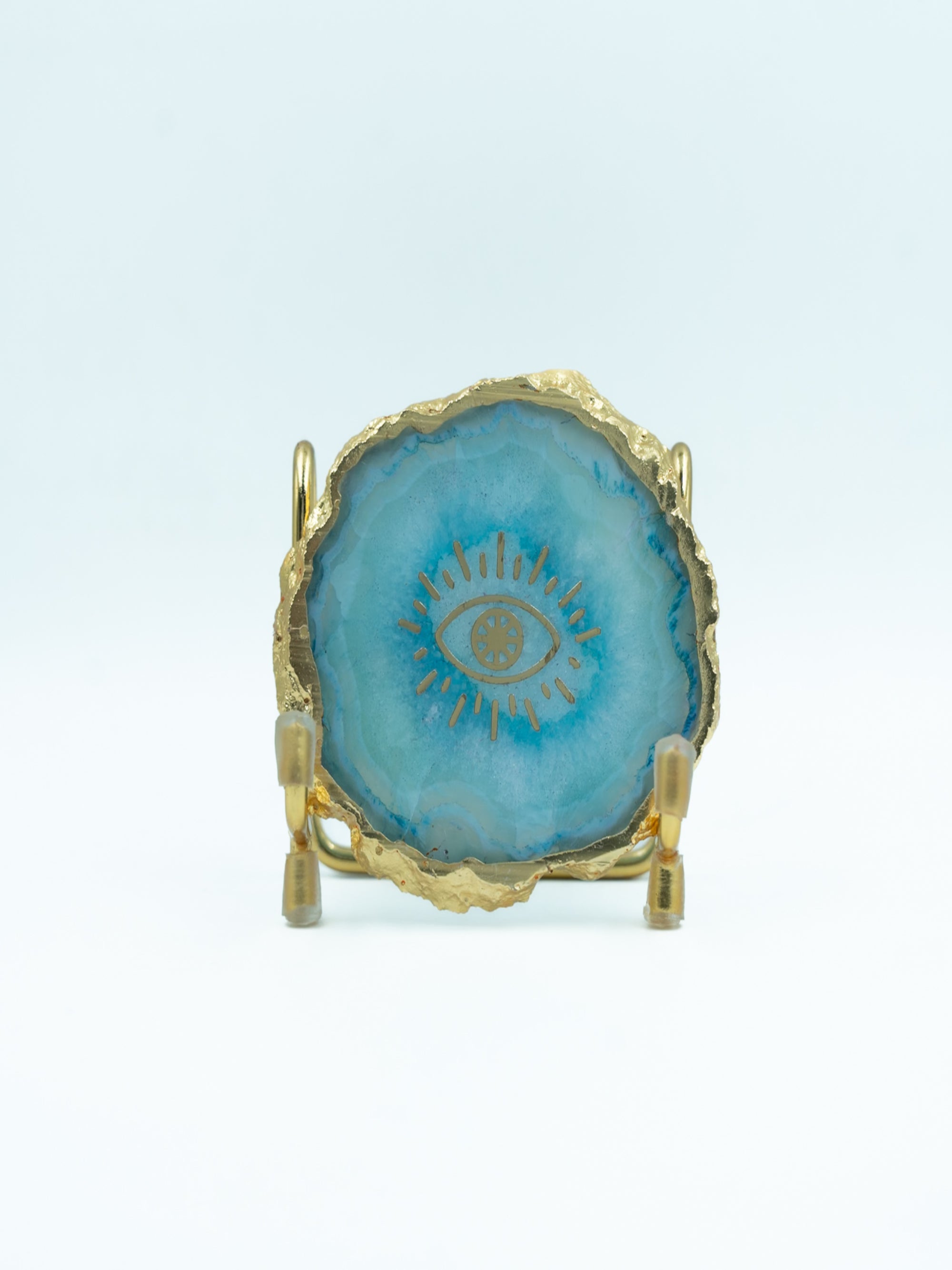 Evil Eye Agate Metal Showpeice