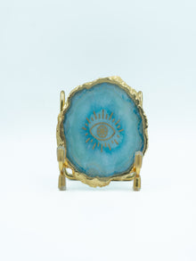 Evil Eye Agate Metal Showpeice
