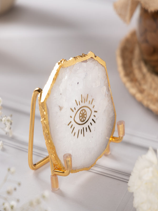 Evil Eye Agate Metal Showpeice