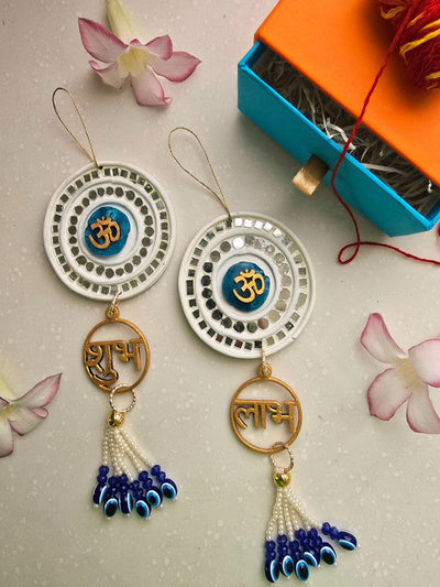 Door Hangings for Home Decoration - Turquoise Shubh Labh Om