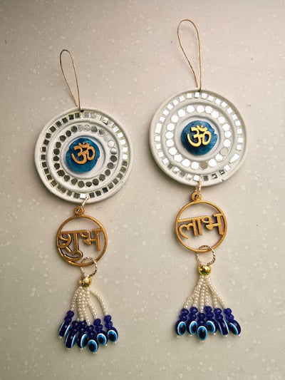 Door Hangings for Home Decoration - Turquoise Shubh Labh Om