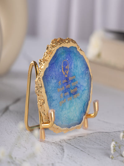 Guru Ji Mantra Agate Metal Showpeice