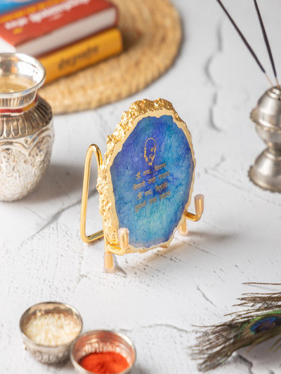 Guru Ji Mantra Agate Metal Showpeice