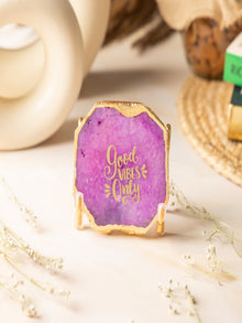 Good Vibes Agate Metal Showpeice