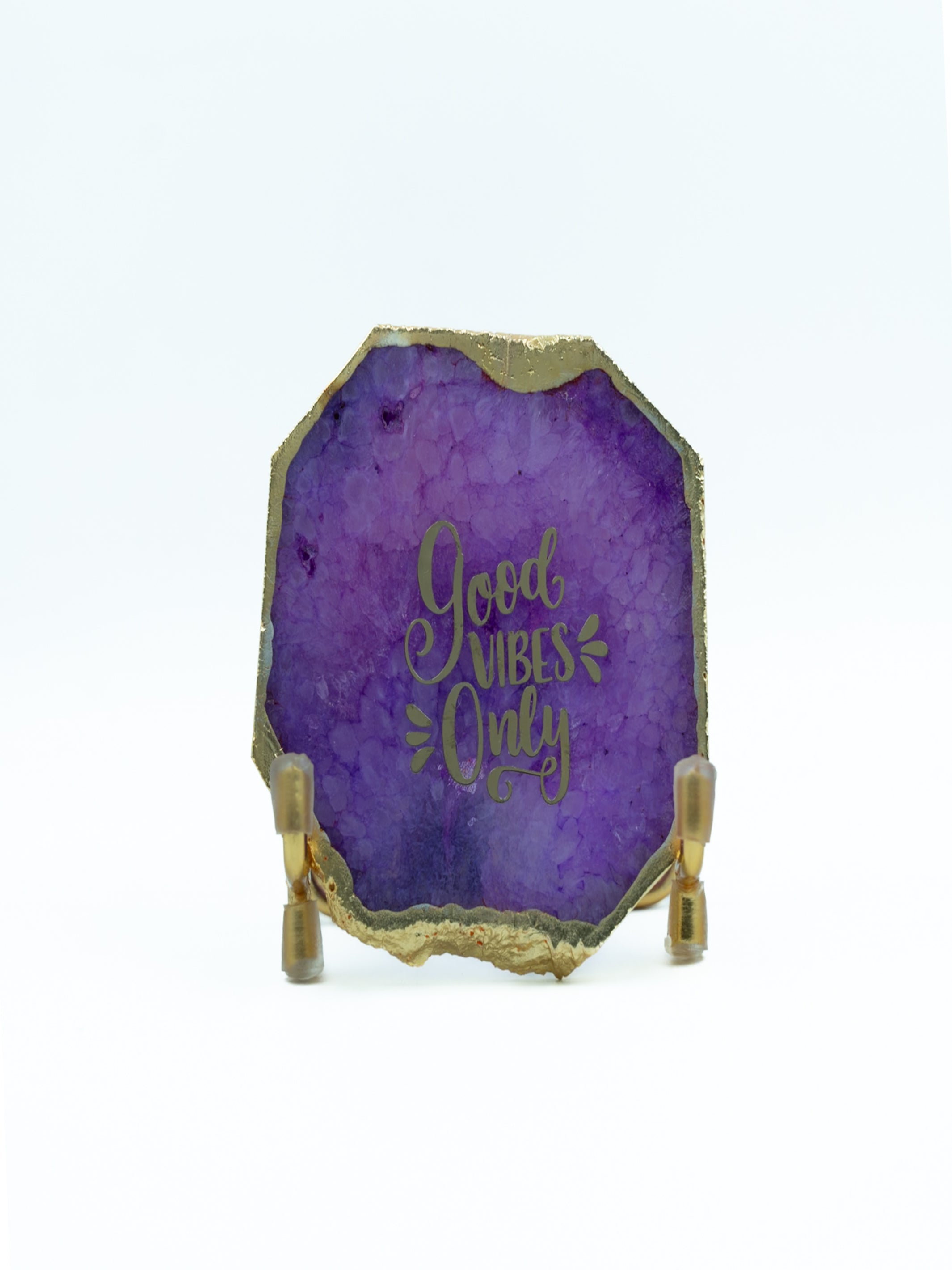 Good Vibes Agate Metal Showpeice