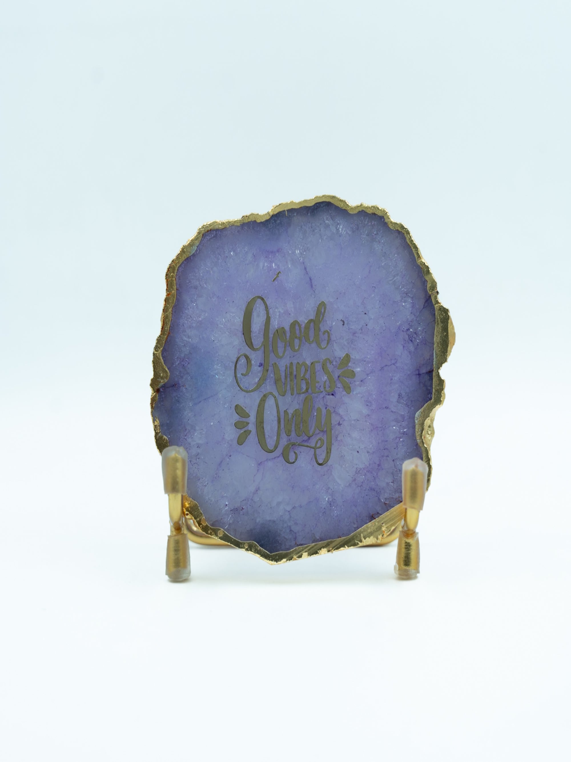 Good Vibes Agate Metal Showpeice
