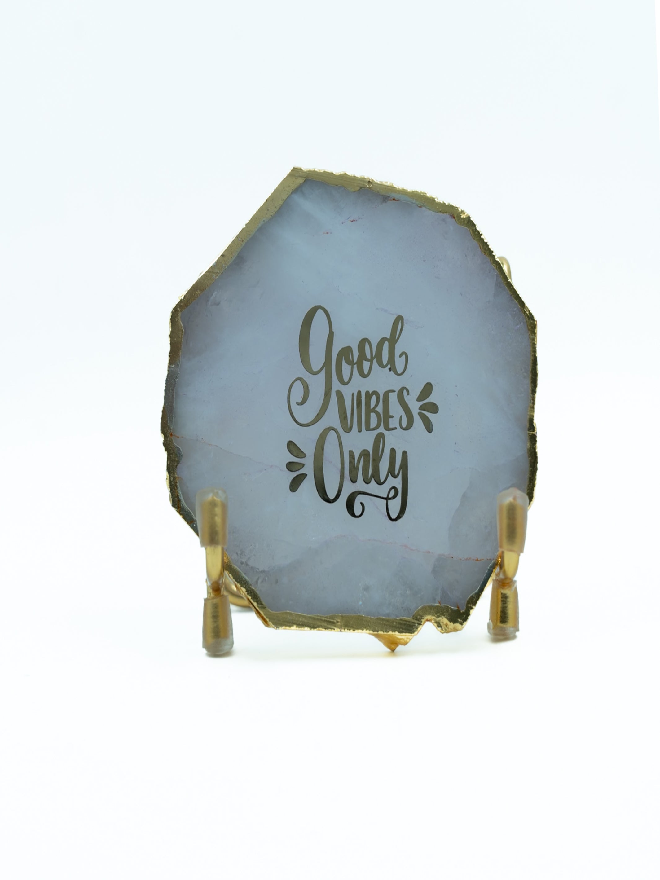 Good Vibes Agate Metal Showpeice