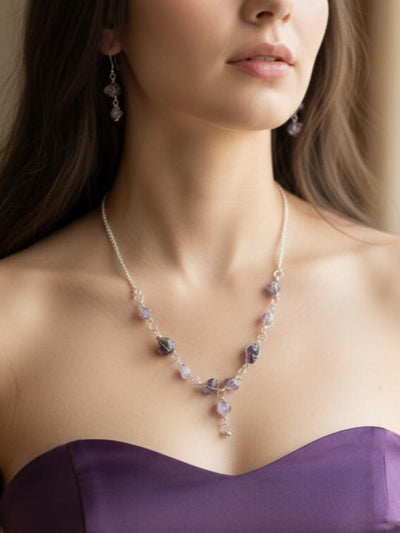 Amethyst Necklace With Earings