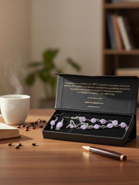 Amethyst Necklace With Earings