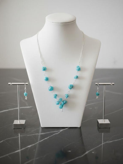 Tuquoise Gemstone Necklace with Earings