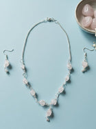 Rose Quartz  Necklace with Earings
