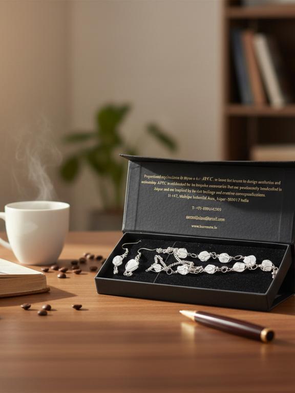 Rose Quartz  Necklace with Earings