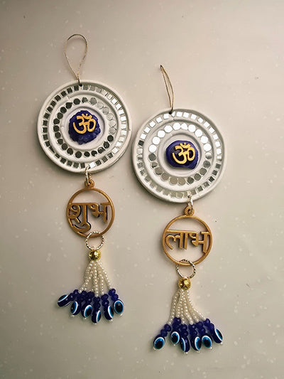 Door Hangings for Home Decoration - Blue Shubh Labh Om