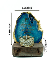 Ik Onkar Mantra Agate Tealight Wooden