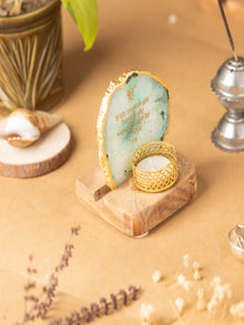 Ik Onkar Mantra Agate Tealight Wooden