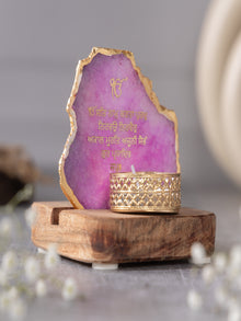 Ik Onkar Mantra Agate Tealight Wooden