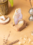 Ik Onkar Mantra Agate Tealight Wooden