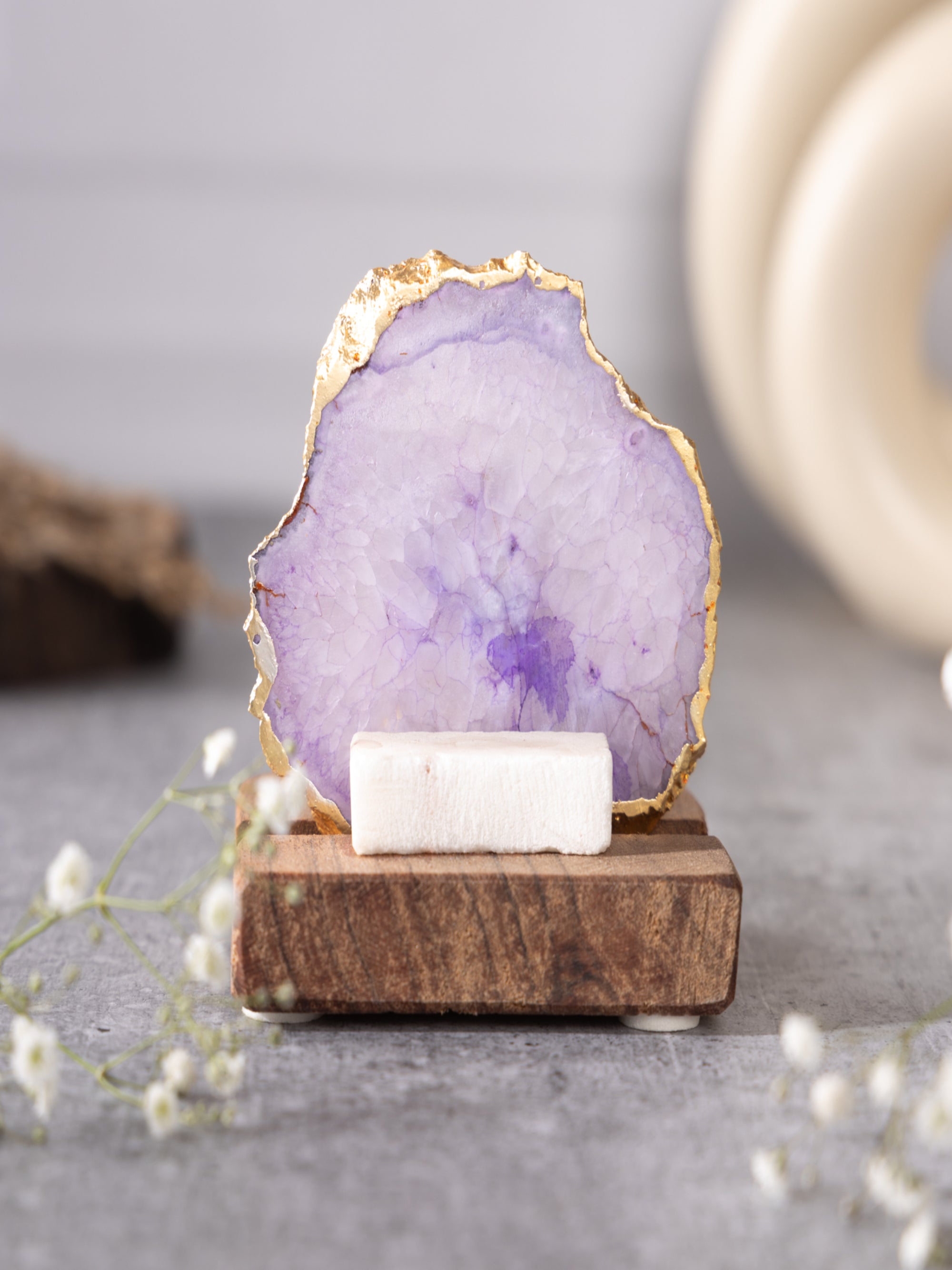 Ik Onkar Mantra Agate Tealight Wooden