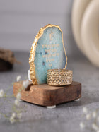 Ik Onkar Mantra Agate Tealight Wooden