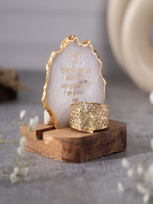 Ik Onkar Mantra Agate Tealight Wooden