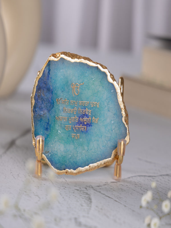 Ik Onkar Mantra Agate Metal Showpeice