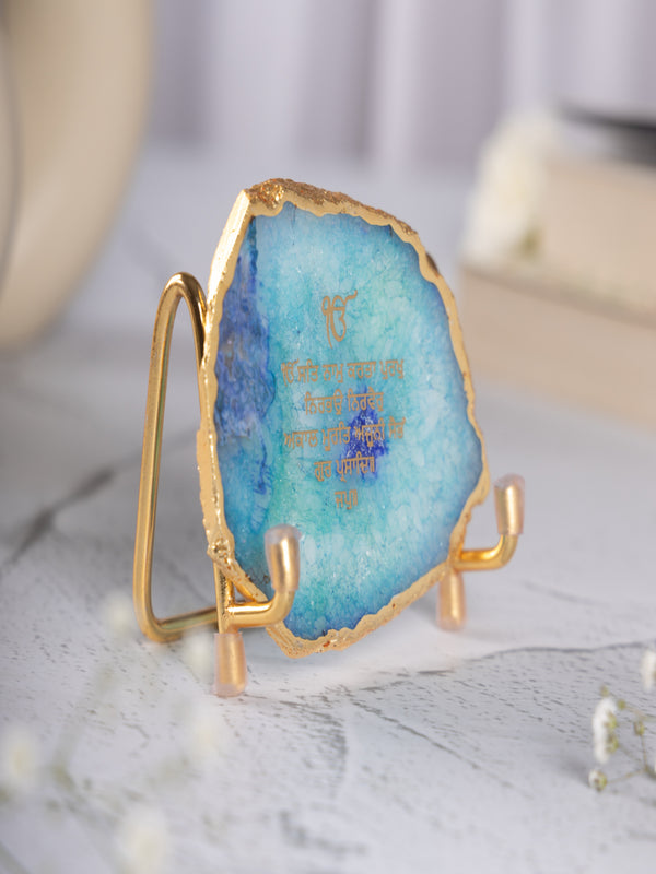 Ik Onkar Mantra Agate Metal Showpeice