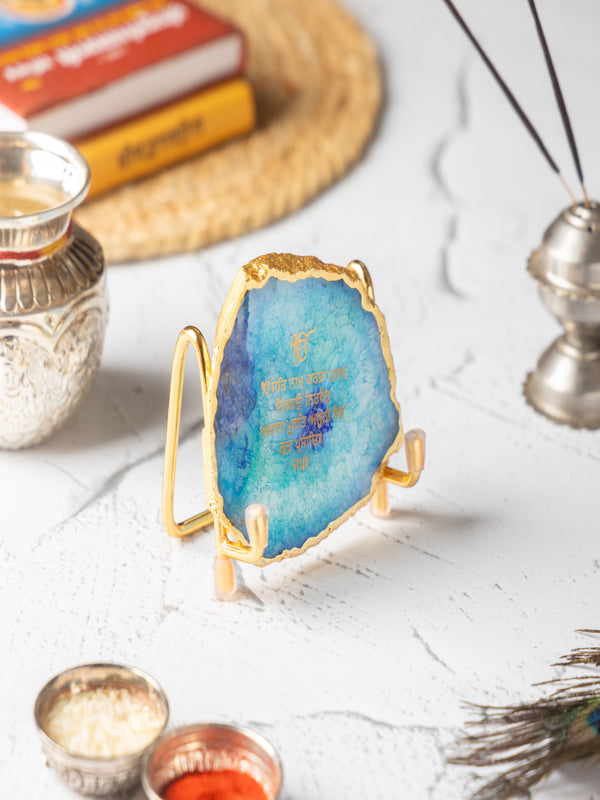 Ik Onkar Mantra Agate Metal Showpeice