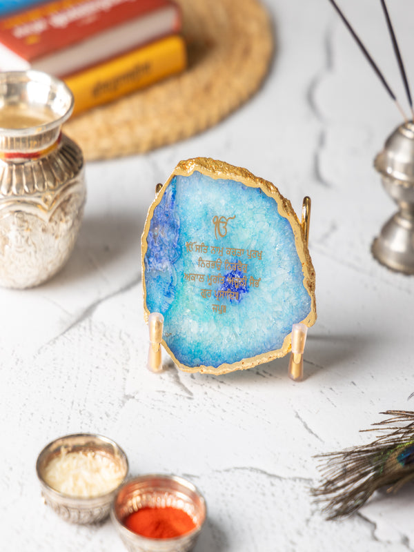 Ik Onkar Mantra Agate Metal Showpeice