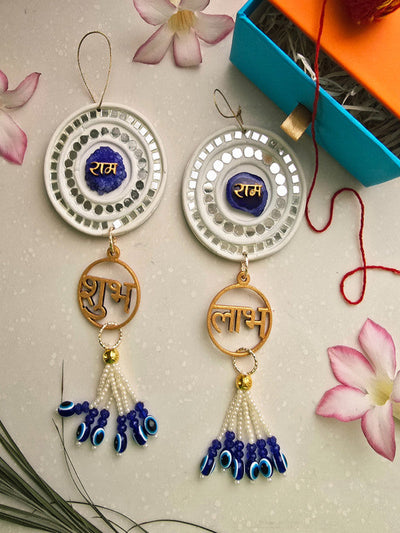 Door Hangings for Home Decoration - Blue Shubh Labh Ram