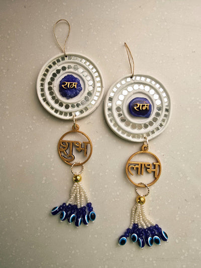 Door Hangings for Home Decoration - Blue Shubh Labh Ram