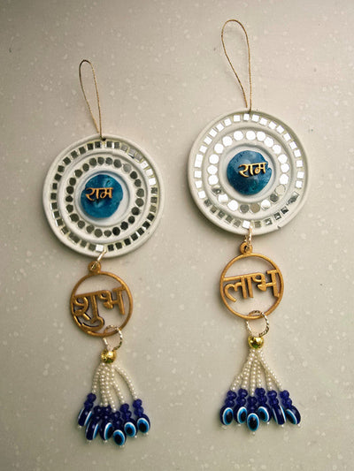 Door Hangings for Home Decoration - Turquoise Shubh Labh Ram