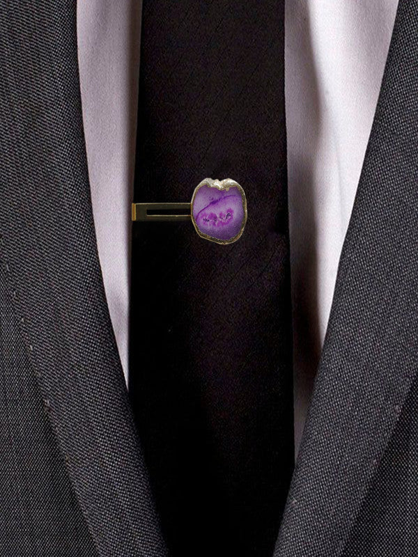 Turquoise Solar Agate Gold Plated Tie Pin