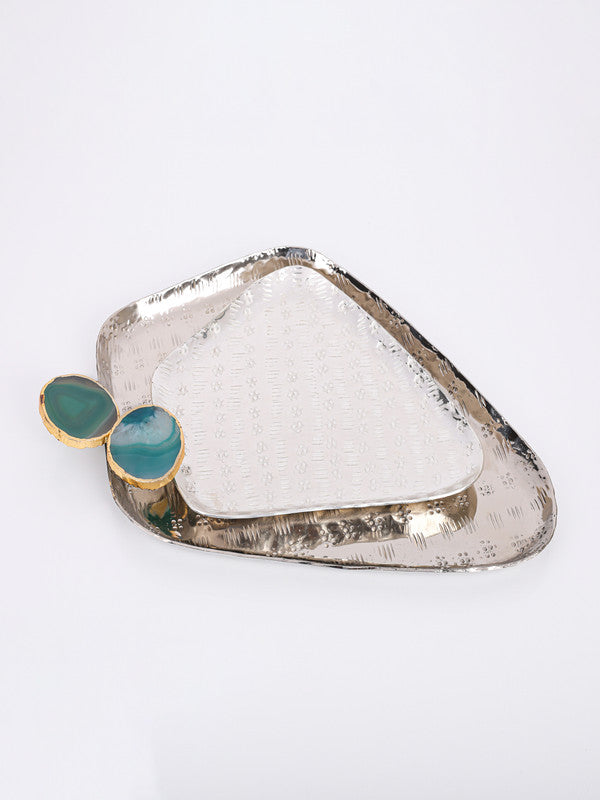 Agate Metal Serving Tray