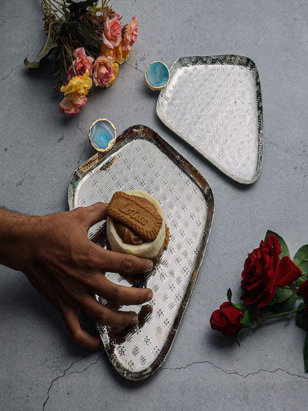 Agate Metal Serving Tray