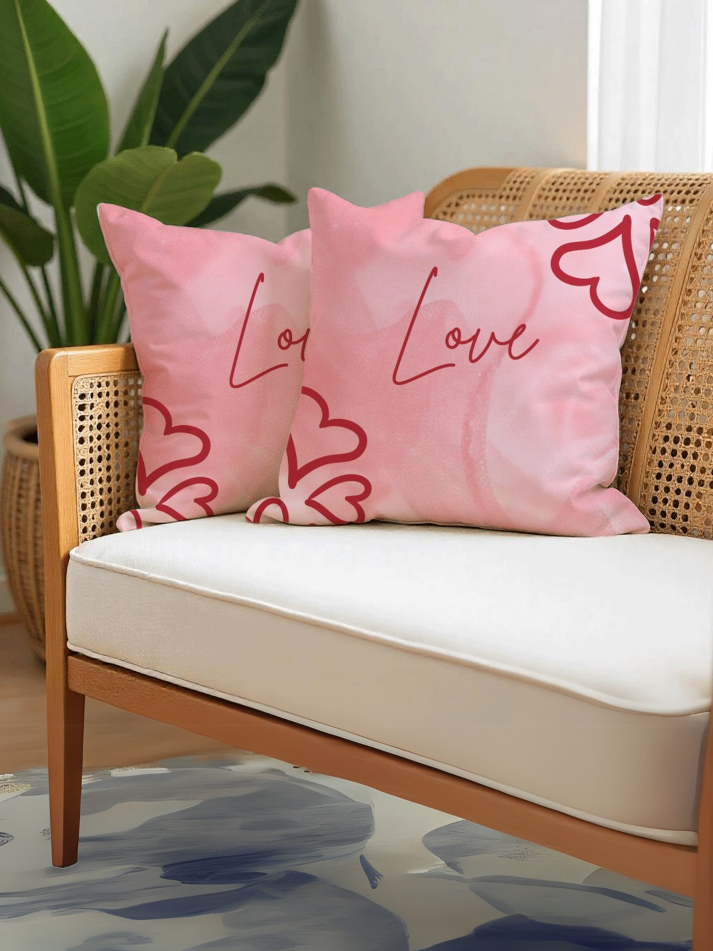 Abstract Love Cushion Cover for Valentine - Velvet - 16x16in