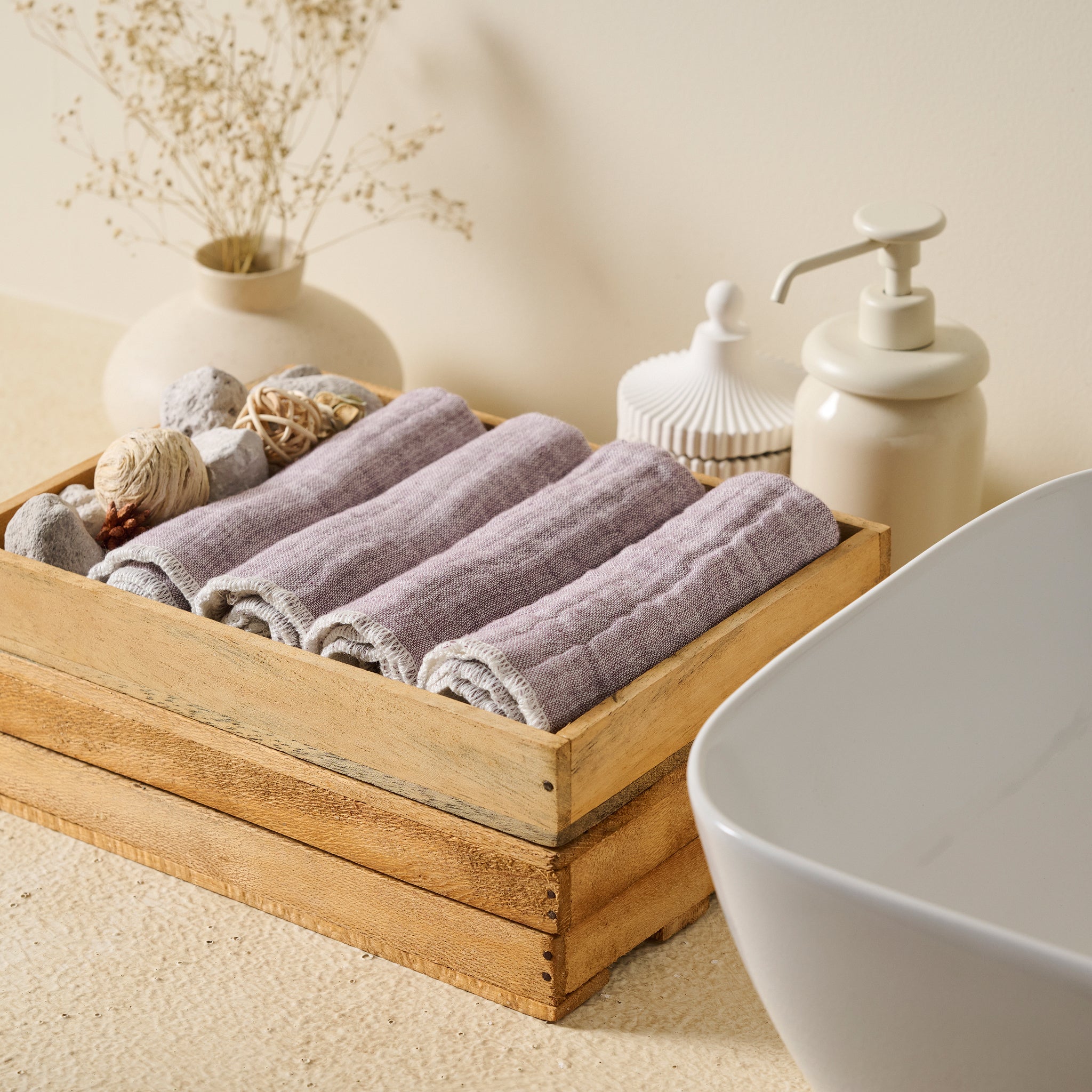 Amethyst | Cotton | Gauze | Face Towel - Product Image 