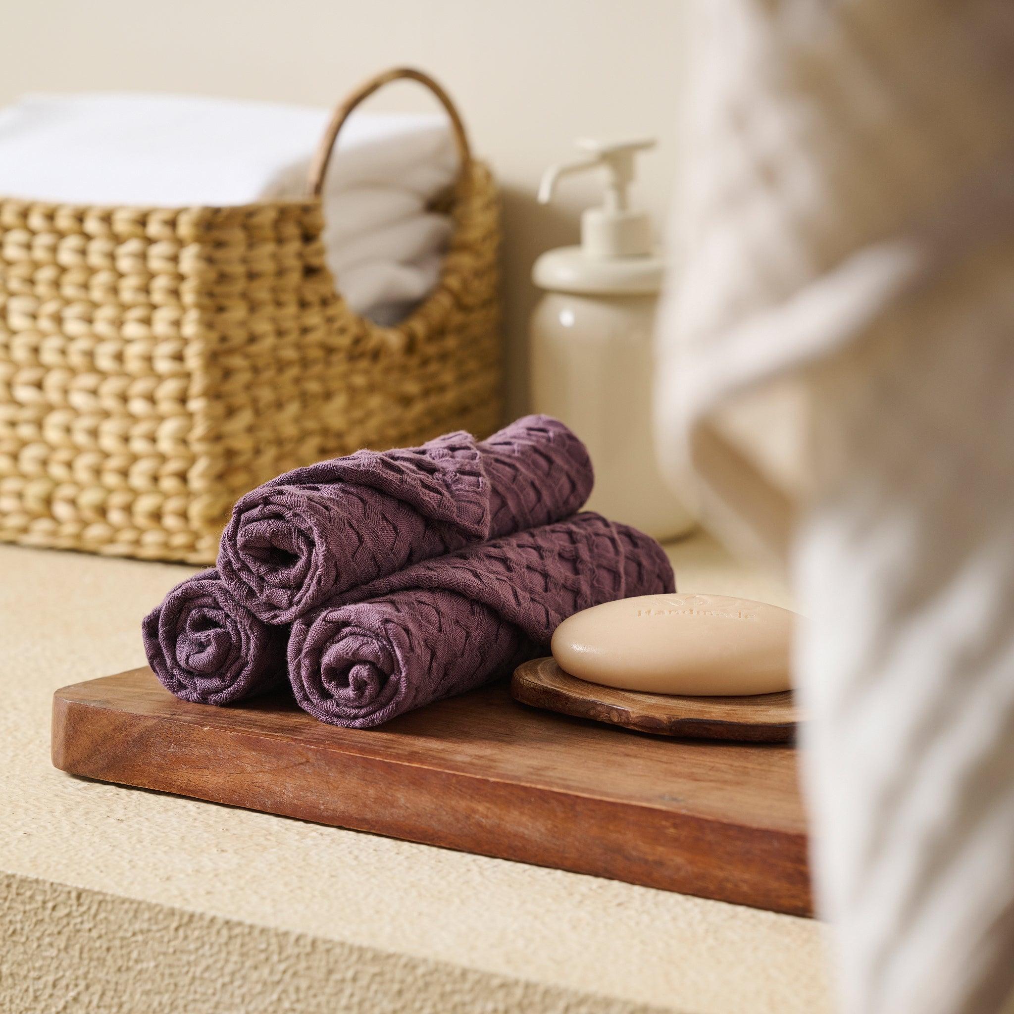 Amethyst | Cotton Bamboo | Waffle | Face Towel