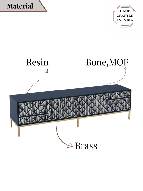 Inlay Media Unit with Drawers - Sunstrike